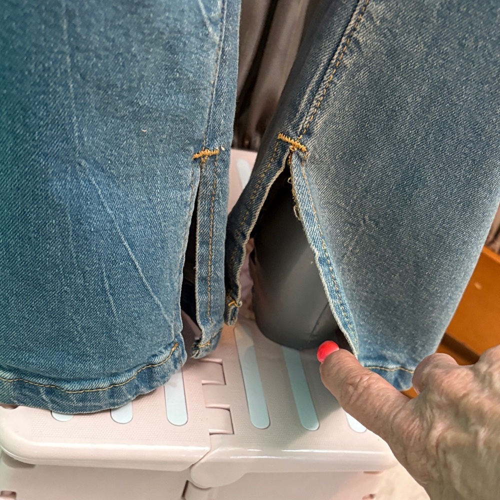 Serra Light Blue  slit Flare bottom Jeans - Picture 7 of 16